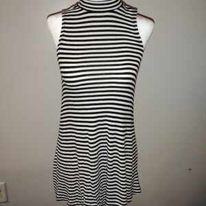 Mossimo Supply Co. Black and White Striped Sleeveless Swing Dress